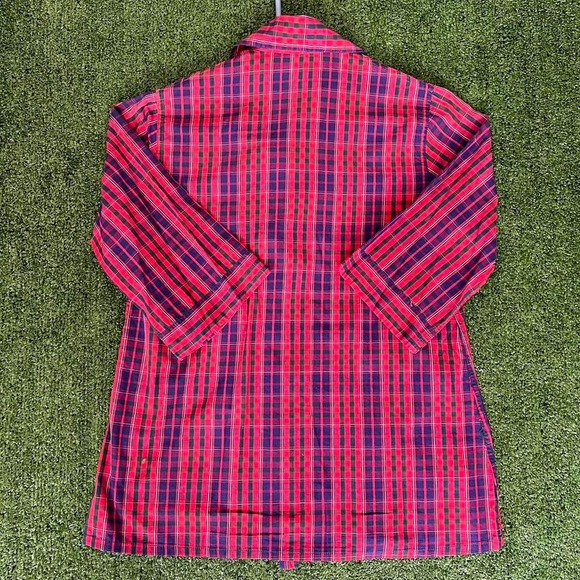 Vintage Leslie Marshal 1940 1950 Red blue plaid button-up shirt womens sz 12/32‎ - Picture 5 of 7